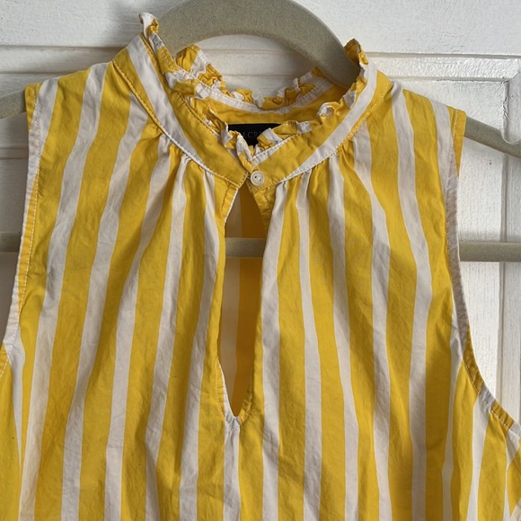 J. Crew Ruffle Neck Tank in Wide Stripe Cotton - Picture 5 of 8